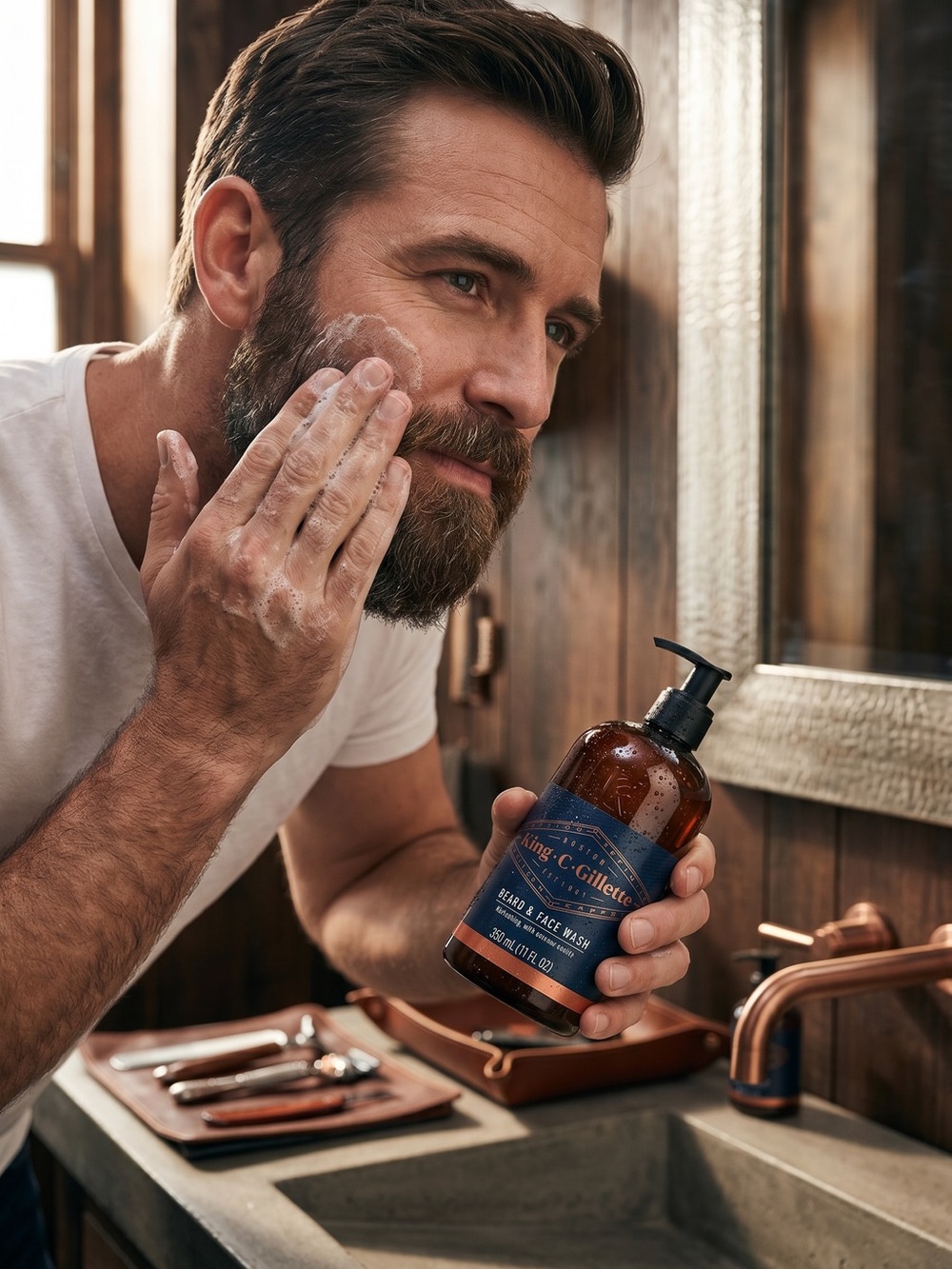 King C. Gillette Brown Beard & Face Wash - Gentle Daily Cleanser